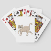 Beige kattentekening met groene ogen pokerkaarten (Achterkant)