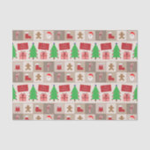 Beige Kerst Patroon Tissue Paper Tissuepapier (Voorkant)