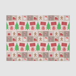 Beige Kerst Patroon Tissue Paper Tissuepapier