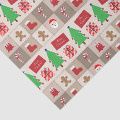 Beige Kerst Patroon Tissue Paper Tissuepapier (Detail)
