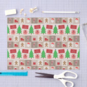 Beige Kerst Patroon Tissue Paper Tissuepapier (Craft)