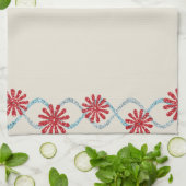 Beige Keukenhanddoek met Bloemenprint (Gevouwen)