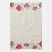 Beige Keukenhanddoek met Bloemenprint (Verticaal)