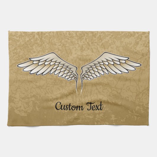 Beige Keukenhanddoek met Vleugels (Horizontaal)