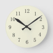 Beige Kitchen Wall Clock Ronde Klok (Voorkant)