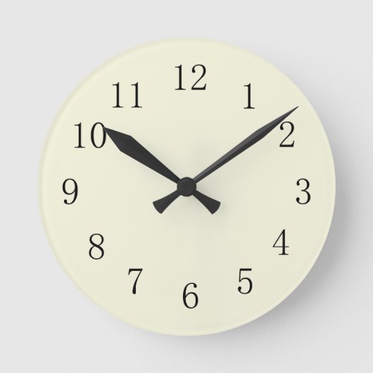 Beige Kitchen Wall Clock Ronde Klok (Voorkant)