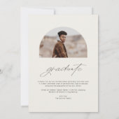 Beige Klasse van 2025 Arch Photo Afstuderen Aankondiging (Achterkant)