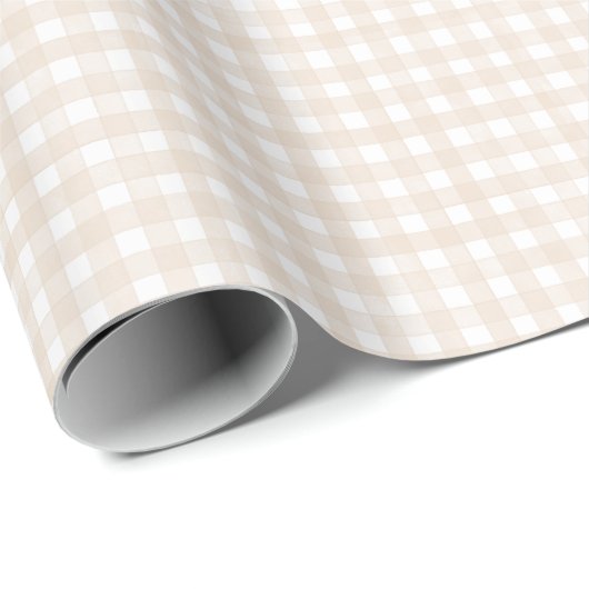 Beige Klassieke Gingham Cadeaupapier (Rol Hoek)
