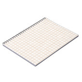Beige Klassieke Gingham Notitieboek (Linkerzijde)