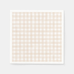 Beige Klassieke Gingham Servet