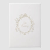 Beige klassieke krans de bruiloft kalligrafie vellum uitnodigingen (Voorkant)