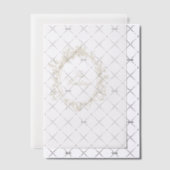 Beige klassieke krans de bruiloft kalligrafie vellum uitnodigingen (Offset (Uitnodiging))