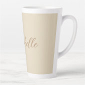 Beige klassieke professionele handgeschreven naam latte mok (Rechts)