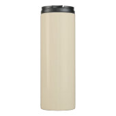 Beige klassieke professionele handgeschreven naam thermosbeker (Achterkant)