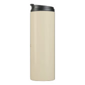 Beige klassieke professionele handgeschreven naam thermosbeker (Geroteerd rechts)