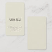 Beige klassieke professionele minimalist visitekaartje (Voorkant / Achterkant)