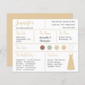 Beige Kleding Kleur Bruidsmeisje Informatie Kaart (Voorkant / Achterkant)
