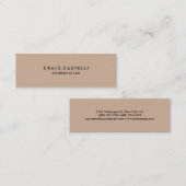 Beige Kleur Achtergrond Standaard Mini Visitekaart Mini Visitekaartje (Voorkant / Achterkant)