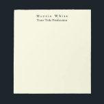 Beige Kleur Duidelijk Elegant Professioneel Modern Notitieblok<br><div class="desc">Eenvoudig,  modern,  minimalistisch design voor bedrijven. Deze sjabloon kan worden aangepast aan alle professionele beroepen.</div>