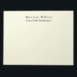 Beige Kleur Duidelijk Elegant Professioneel Modern Notitieblok<br><div class="desc">Eenvoudig,  modern,  minimalistisch design voor bedrijven. Deze sjabloon kan worden aangepast aan alle professionele beroepen.</div>