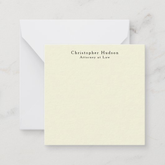 Beige Kleur Eenvoudig Eenvoudig Minimalistisch Notitiekaartje (Voorkant)