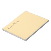 Beige Kleur Eenvoudig Elegante Script Calligrafie Notitieblok (Linkerzijde)