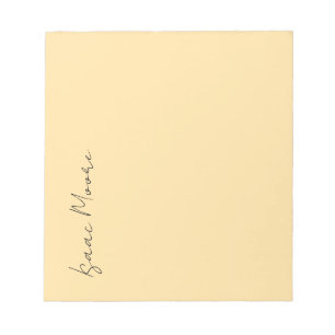 Beige Kleur Eenvoudig Elegante Script Calligrafie  Notitieblok