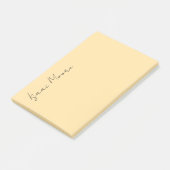 Beige Kleur Eenvoudige Elegante Script Calligrafie Post-it® Notes (Schuin)