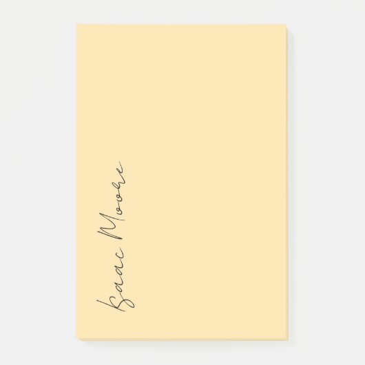 Beige Kleur Eenvoudige Elegante Script Calligrafie Post-it® Notes (Voorkant)