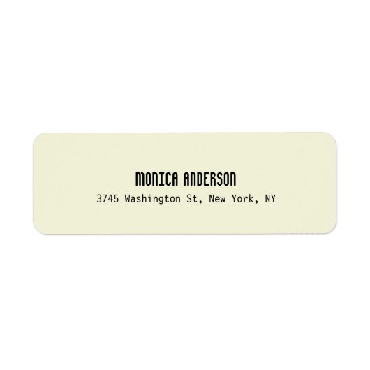 Beige Kleur Modern Eenvoudig Professioneel Etiket (Voorkant)