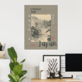 Beige Kleurenpalet Retro Japans Poster Papier (Thuiskantoor)