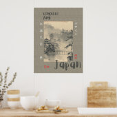 Beige Kleurenpalet Retro Japans Poster Papier (Keuken)