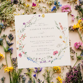 Beige & Kleurrijke Wilde Bloemen Alle Seizoenen Tr Kaart