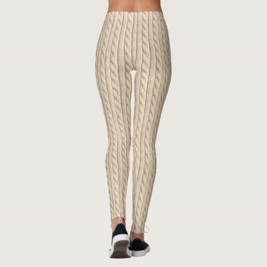 Beige Knitting Texture Leggings (Achterkant)