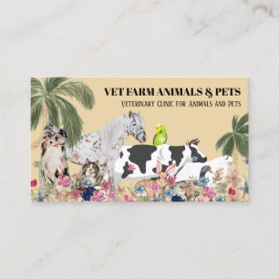 Beige Koe Schaap Hond Kat Vogel Konijn Eend Palm Visitekaartje