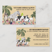 Beige Koe Schapenhond Kat Konijneneendenpalm Visitekaartje (Voorkant / Achterkant)