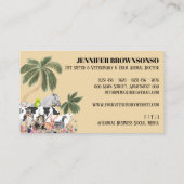 Beige Koe Schapenhond Kat Konijneneendenpalm Visitekaartje (Achterkant)