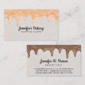 Beige koekjesverkoop artisanale donut crèche cupca visitekaartje (Voorkant / Achterkant)