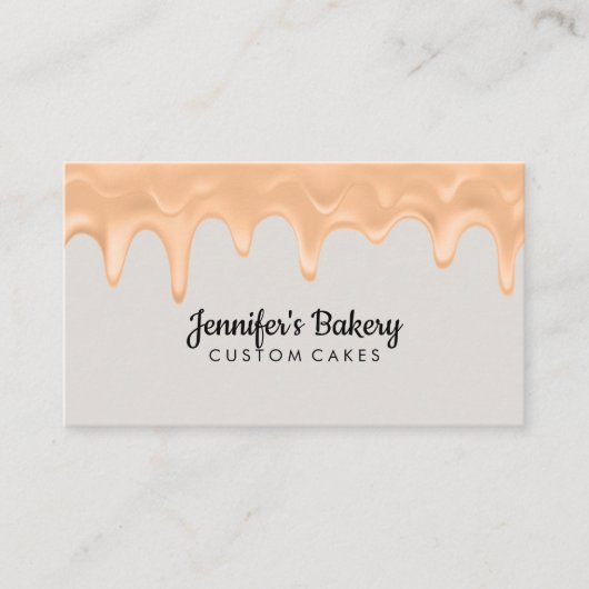 Beige koekjesverkoop artisanale donut crèche cupca visitekaartje (Voorkant)