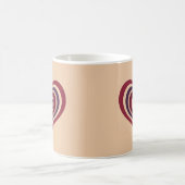 Beige koffie Mok met retro rood hart (Center)