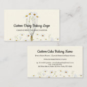 Beige kookwhisky in Daisy Flower Pastry Chef Visitekaartje (Voorkant / Achterkant)