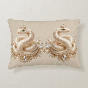 Beige Kristallen Slangen Kroon Hanger Kunst Accent Kussen