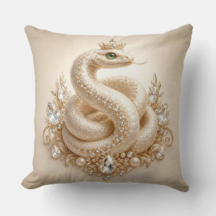 Beige Kristallen Slangen Kroon Hanger Kunst Kussen