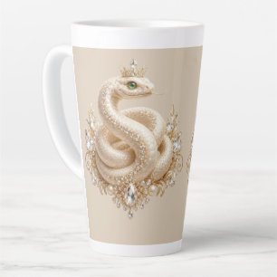 Beige Kristallen Slangen Kroon Hanger Kunst Latte Mok