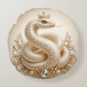 Beige Kristallen Slangen Kroon Hanger Kunst Rond Kussen