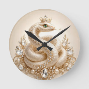 Beige Kristallen Slangen Kroon Hanger Kunst Ronde Klok