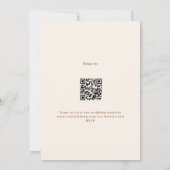 Beige kuif monogram QR code RSVP bruiloft Kaart (Achterkant)
