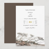 Beige Kust Windswept Trees Uitzicht Beach Wedding Kaart (Voorkant / Achterkant)