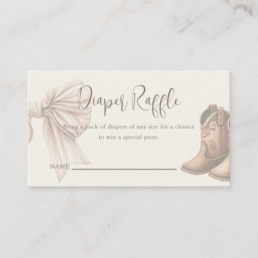 Beige laarzen of bogen Geslacht onthullen Luier Ra Informatiekaartje (Voorkant)