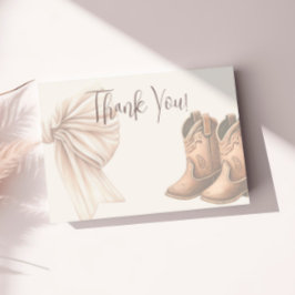 Beige laarzen of bogen Waterverf gender openbaren Bedankkaart